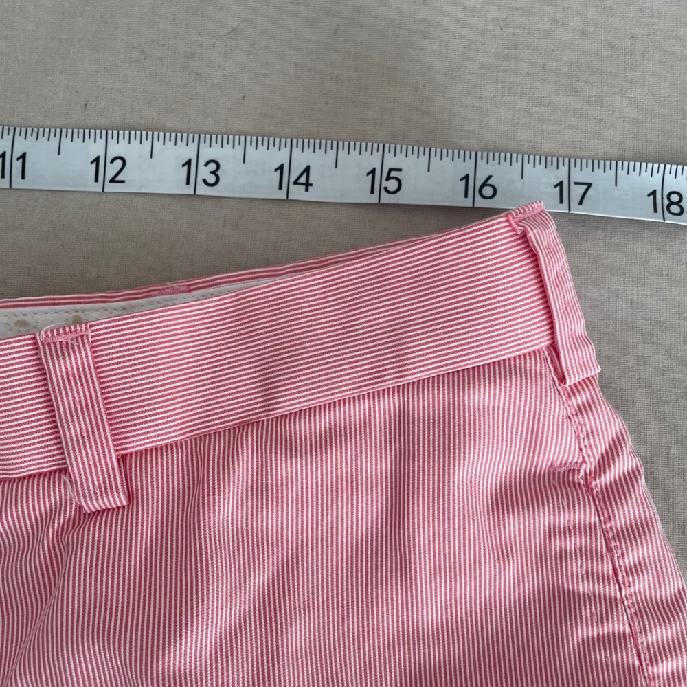 Peter Millar Mens 34 Pink White Seersucker Flat Front Shorts Golf Preppy Clasic - Picture 4 of 7